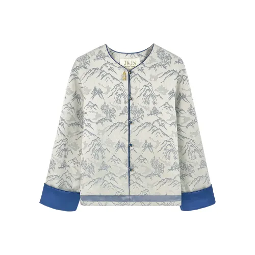 JK JS Mountain Blue Women's Short Coat JK JS Mountain Синий Женское Короткое Пальто