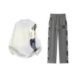 Белый + Темно-серый [Китайский стиль, наборы одежды]