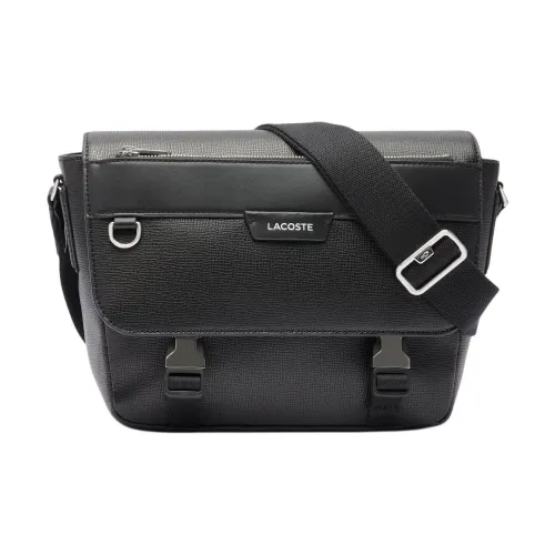 LACOSTE Сумка через плечо из коровьей кожи Мужская Черная
