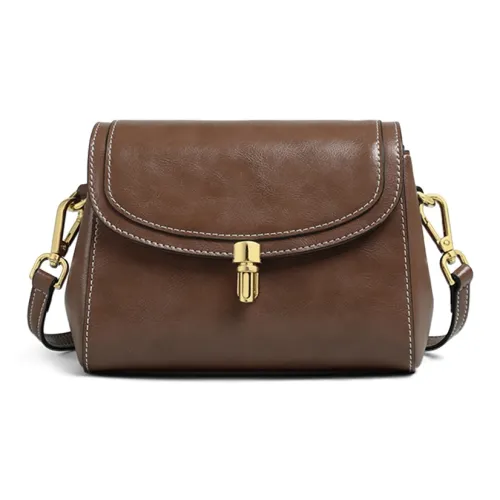 Crtnzo Kroez Сумка через плечо из коровьей кожи стандартная женская кофейного экрю карамельного цвета