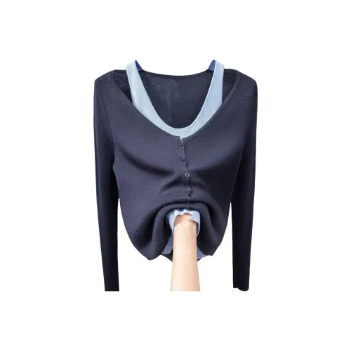 SIBAISHE Темно-серый и Светло-синий Женский Трикотаж