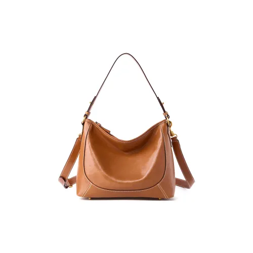 KAISER Коровья кожа Сумка через плечо Сумка на плечо Женская Закат Желтый Коньяк Черный