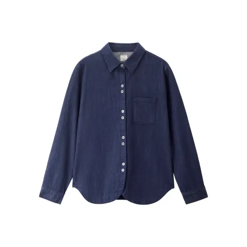 Giordano 28 Темно-синие Женские Рубашки