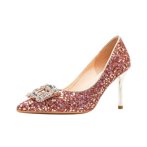 Zubumei Узкий каблук Высокие каблуки Женские Красный