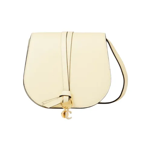 Chloe Alphabet Телячья кожа Седло Сумка Сумка через плечо Мини Женская Бежевая