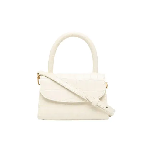 By Far Croco Коровья кожа Маленькая квадратная сумка Портативная сумка через плечо Сумка через плечо Мини Женская Кремово-белая