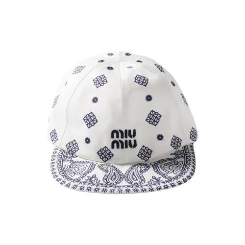 MIU MIU Хлопковые кепки унисекс белые