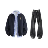 Темно-синий, синий + угольно-черный, брюки