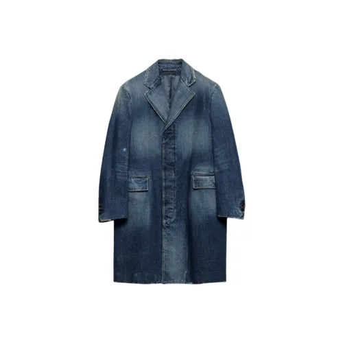 PRADA Blue Men's Denim Jackets PRADA Синий Мужские Джинсовые Куртки