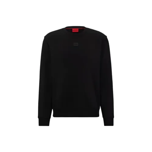 Hugo Boss Cotton Terry Толстовка с логотипом детали мужская черная