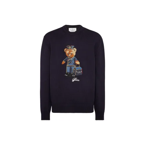PHILIPP PLEIN Морской синий Мужские свитеры