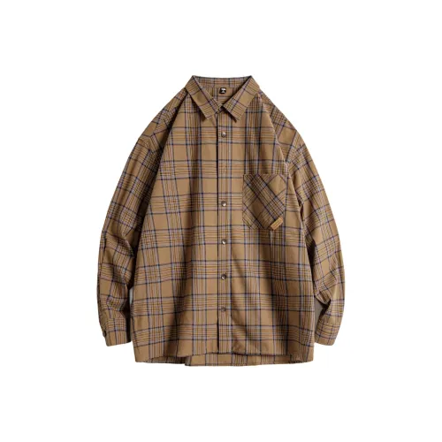 MADEN Коричневый Мужские Рубашки