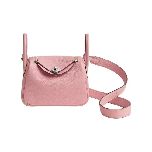 HERMES Lindy Clemence Кожа Через плечо Сумка Мини Женская 3Q Розовый SAKURA Вишневый цветок Розовый