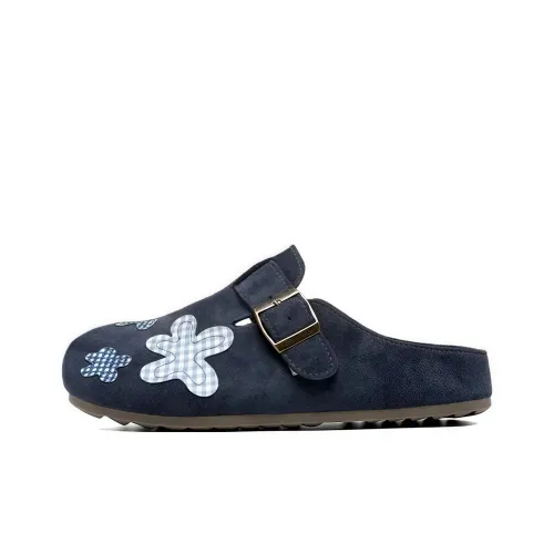 Worm's Home Тихие Домашние тапочки устойчивые к истиранию женские темно-синие