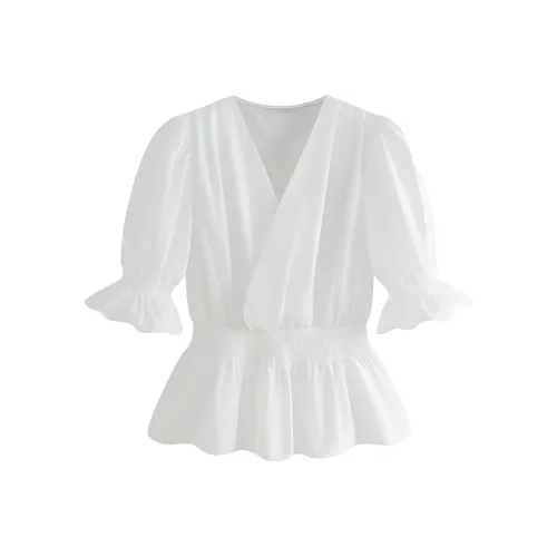 MUQINGQING Белые Женские Рубашки