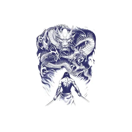 LIEJI Dragon Rider Warrior Herbal Tattoo Стикер