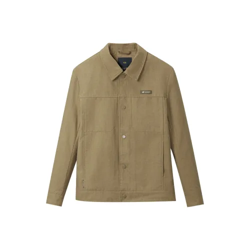 HLA Средне-желтый Цветочный E9 Мужские Куртки