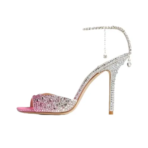 Swarovski x Jimmy Choo Saeda One Ремень Сандалии 10 см Женские Розовые