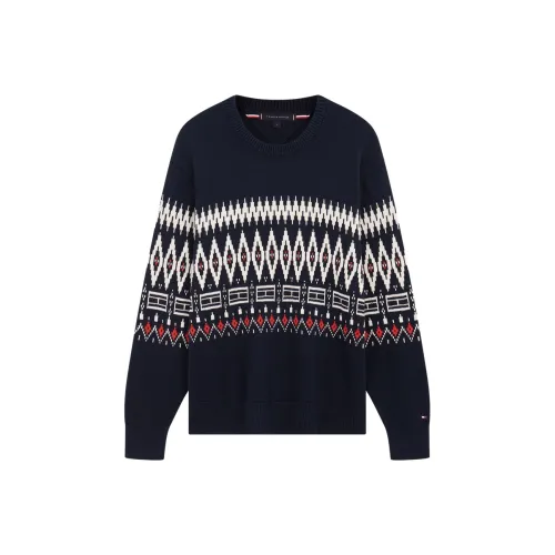 Tommy Hilfiger Темно-синий Синий С принтом 0A4 Мужской Трикотаж