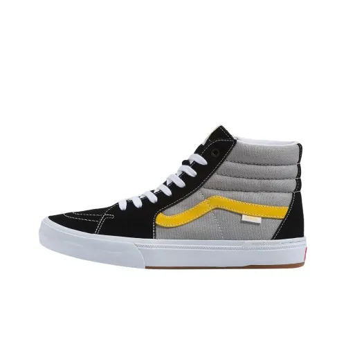 Vans High Топ Скейтборд Кроссовки Мужские Серый Черный Желтый