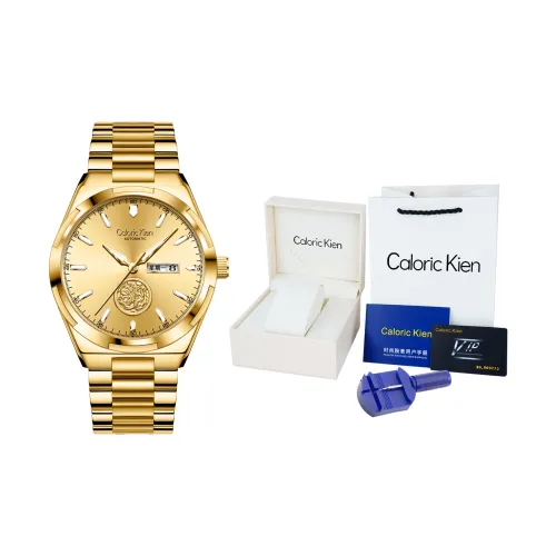 CALORIC KIEN Charles Keith Дракон Коллекция Кварцевый механизм Нержавеющая сталь Ремешок Мужские часы Золотой циферблат