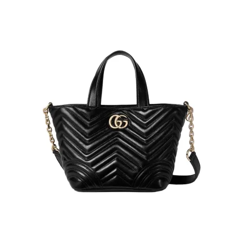 GUCCI GG Marmont Овечья кожа Тоут Сумка Сумка для покупок Сумка через плечо Сумка мини Женская Черная