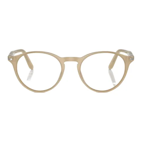 PERSOL Ацетатные круглые оправы для очков Мужские Бежевый Опал