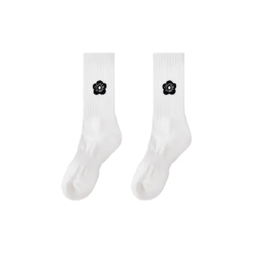 KENZO Boke Flower Series Белый Женские MID Носки до икры