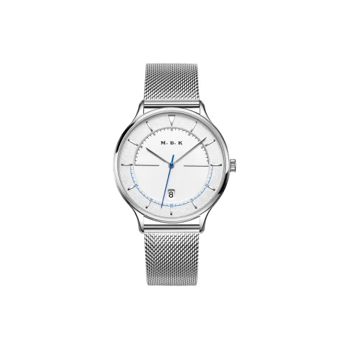 MBK Автоматический Механический Механизм Нержавеющая Сталь Ремешок Часы Мужские Белый Циферблат