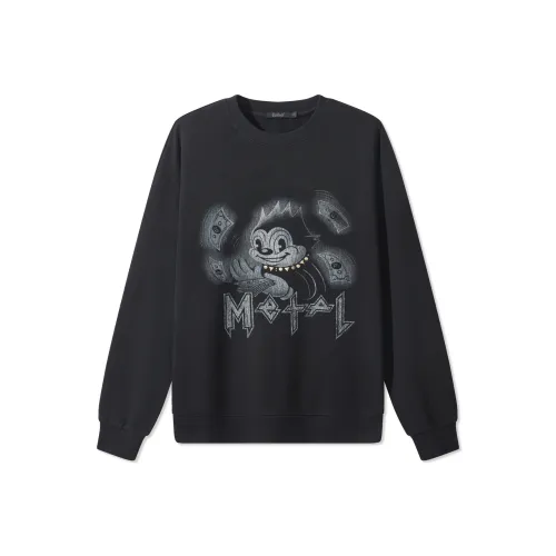 Cabbeen Богатство с принтом Свободный крой Углеродно-черный 01 Мужские Свитшоты