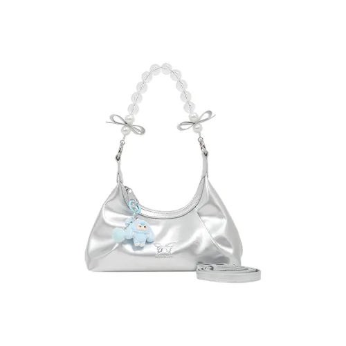 MEXICAN ПУ (полиуретан) Ручная сумка Сумка через плечо Сумка на плечо Стандартная Женская Экрю Серебряный