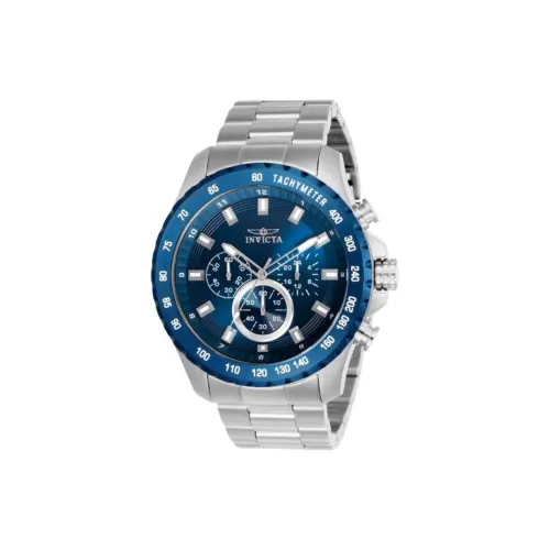 INVICTA Мужские часы Кварцевый механизм Ремешок из нержавеющей стали 48 мм Синий циферблат