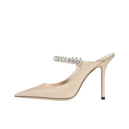 Jimmy Choo Bing Домашние тапочки 10 см Женские Золотые