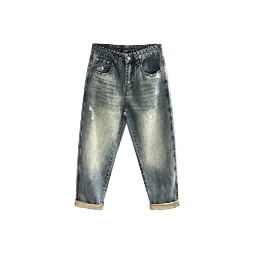 YGQPZHZ Синий Мужской Джинсы