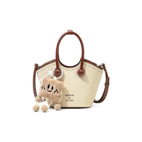 MAKEUP KITTEN Кожа Сумка через плечо Сумка Обычная Женская Хаки и Коричневый