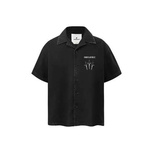 FOR FEAR THAT Hardcore Черный Унисекс Рубашки