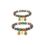 Браслет с бусинами из стекла и золота "Поглощающий зверь" (Мужской + Женский)