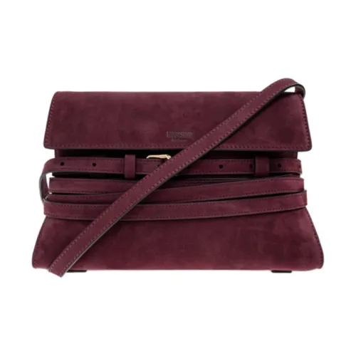 MOSCHINO Нубук Кожа Сумка через плечо Женская Бордовый