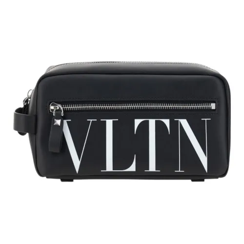 Valentino VLTN Телячья кожа Путешествие Сумка для хранения Унисекс Черный