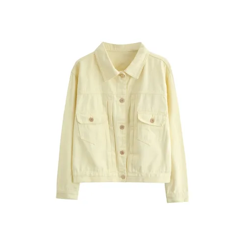 ADXKM Светло-желтый Женские Джинсовые куртки