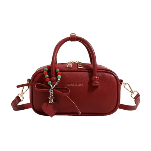 PESASRIE Microfiber Synthetic Leather Bag Women's Burgundy
