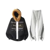 Чёрный+Белый Фотиния Серый Брюки