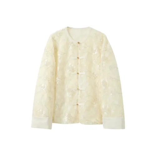 3COLOUR Абрикосовый цветочный женский короткий пальто