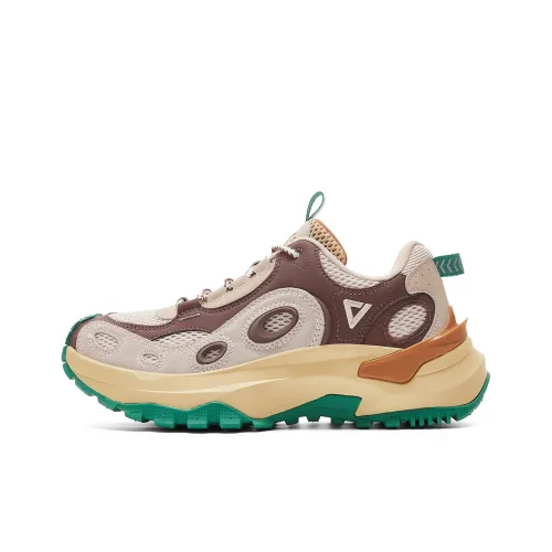 PEAK Амортизация Покрытие Отскок Устойчивость к истиранию Противоскользящий Низкий Топ Casual Мужской Бежевый Кофейный