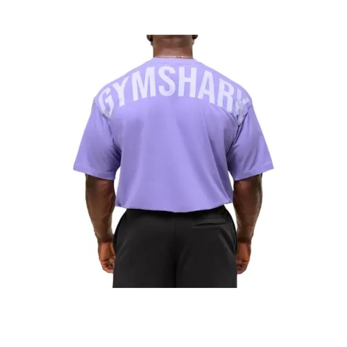 GYMSHARK Пластинка Фиолетовый Мужская T-Рубашка
