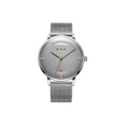 MBK Автоматический Механический Механизм Стальной Ремешок Часы Мужские Серый Циферблат