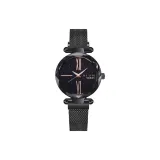 Черный корпус с черным циферблатом - черная сетчатая сумка