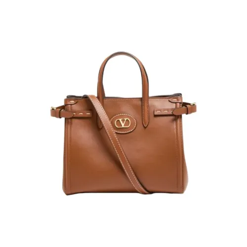 Valentino Телячья кожа Тоут Сумка Маленькая Женская Коричневая