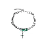 Мистический Зеленый Искрящийся Браслет со Звездой