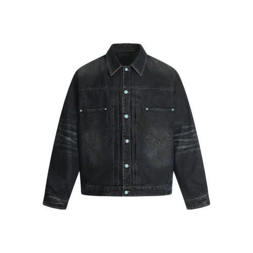 HIPHOPPUNKS Синий Серый Мужской Джинсовый Куртка